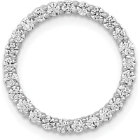 14K White Gold Diamond Circle Chain Slide Pendant - 0.50 Carat Total Diamond Weight by Monteluci Fine Jewelry