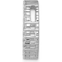 14K White Gold Diamond Circle Chain Slide Pendant - 0.50 Carat Total Diamond Weight by Monteluci Fine Jewelry