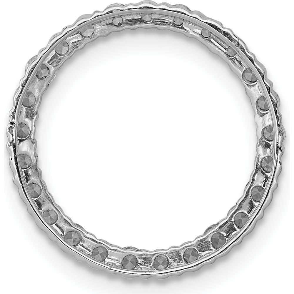 14K White Gold Diamond Circle Chain Slide Pendant - 0.50 Carat Total Diamond Weight by Monteluci Fine Jewelry