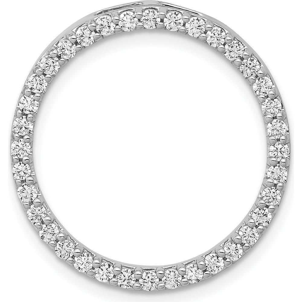 14K White Gold Diamond Circle Chain Slide Pendant - 0.72 Carat Total Diamond Weight by Monteluci Fine Jewelry