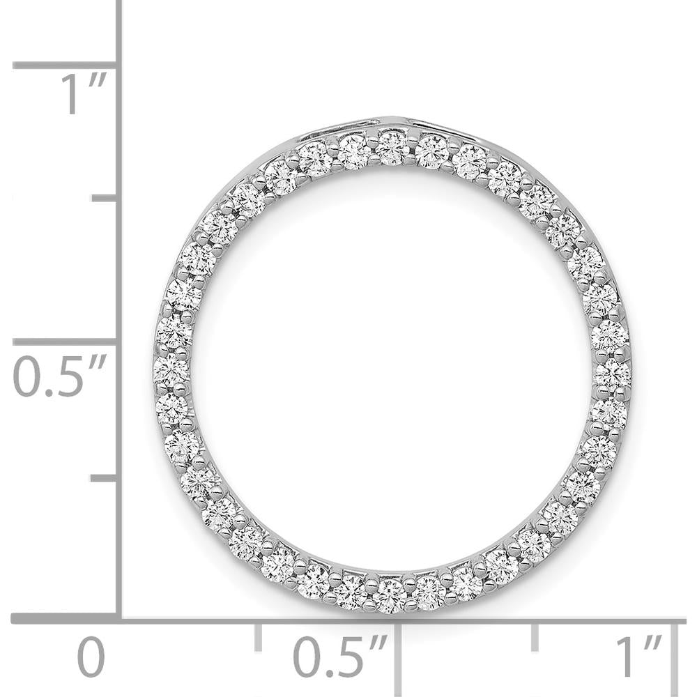 14K White Gold Diamond Circle Chain Slide Pendant - 0.72 Carat Total Diamond Weight by Monteluci Fine Jewelry