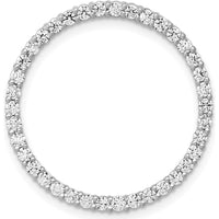 14K White Gold Diamond Circle Chain Slide Pendant - 0.76 Carat Total Diamond Weight by Monteluci Fine Jewelry