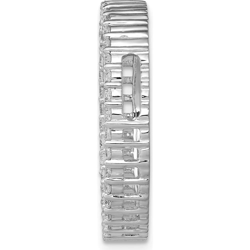 14K White Gold Diamond Circle Chain Slide Pendant - 0.76 Carat Total Diamond Weight by Monteluci Fine Jewelry