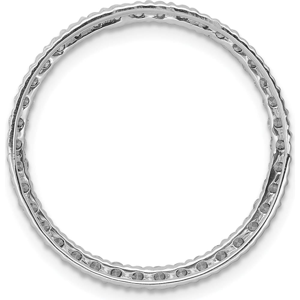 14K White Gold Diamond Circle Chain Slide Pendant - 0.76 Carat Total Diamond Weight by Monteluci Fine Jewelry