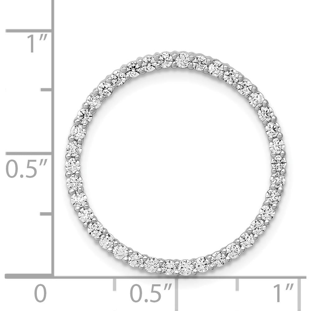 14K White Gold Diamond Circle Chain Slide Pendant - 0.76 Carat Total Diamond Weight by Monteluci Fine Jewelry