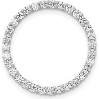14K White Gold Diamond Circle Chain Slide Pendant - 5/8 Carat Total Diamond Weight by Monteluci Fine Jewelry