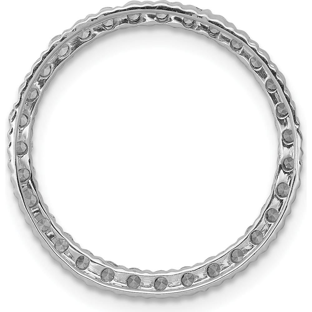 14K White Gold Diamond Circle Chain Slide Pendant - 5/8 Carat Total Diamond Weight by Monteluci Fine Jewelry