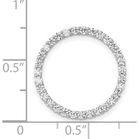 14K White Gold Diamond Circle Chain Slide Pendant - 5/8 Carat Total Diamond Weight by Monteluci Fine Jewelry