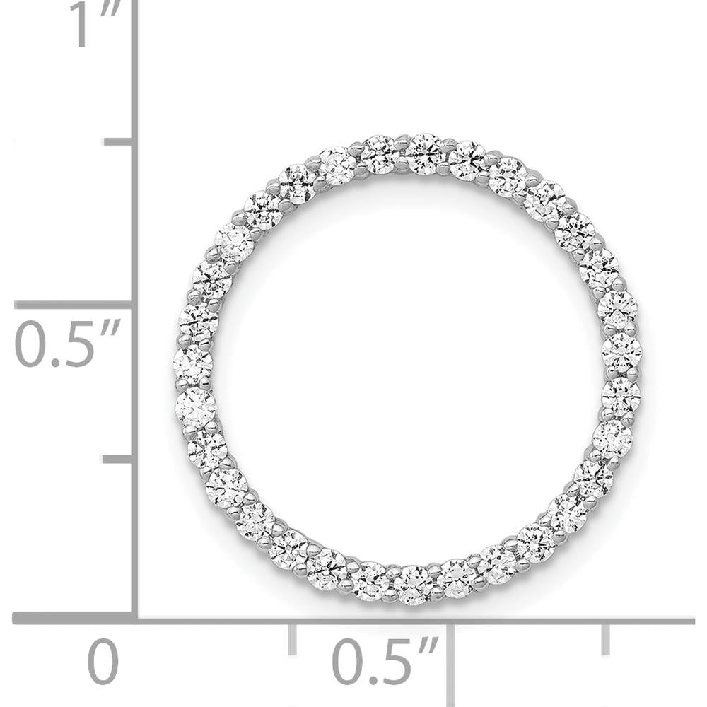 14K White Gold Diamond Circle Chain Slide Pendant - 5/8 Carat Total Diamond Weight by Monteluci Fine Jewelry