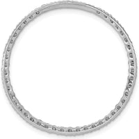 14K White Gold Diamond Circle Chain Slide Pendant with 1 Carat Total Diamond Weight by Monteluci Fine Jewelry
