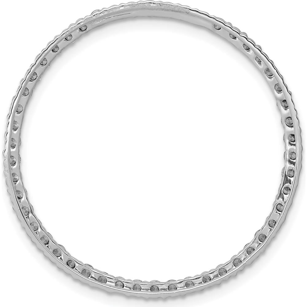 14K White Gold Diamond Circle Chain Slide Pendant with 1 Carat Total Diamond Weight by Monteluci Fine Jewelry