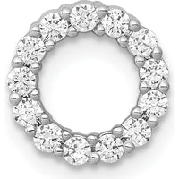 14K White Gold Diamond Circle Chain Slide with 1/4 Carat Round Diamonds by Monteluci Fine Jewelry