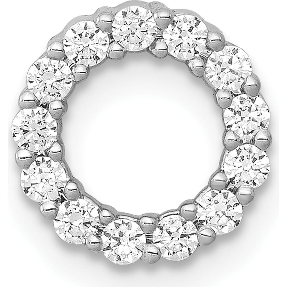 14K White Gold Diamond Circle Chain Slide with 1/4 Carat Round Diamonds by Monteluci Fine Jewelry