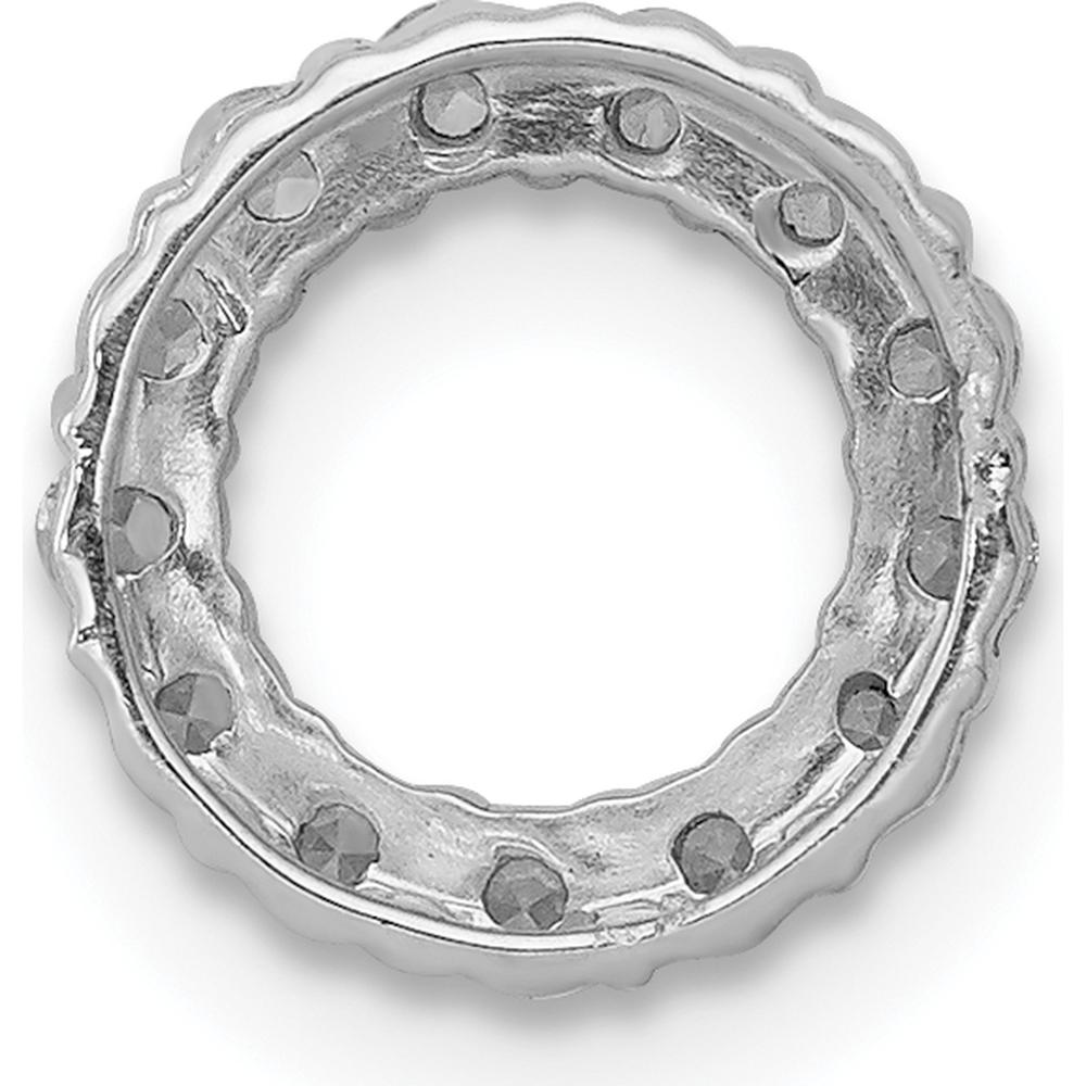 14K White Gold Diamond Circle Chain Slide with 1/4 Carat Round Diamonds by Monteluci Fine Jewelry