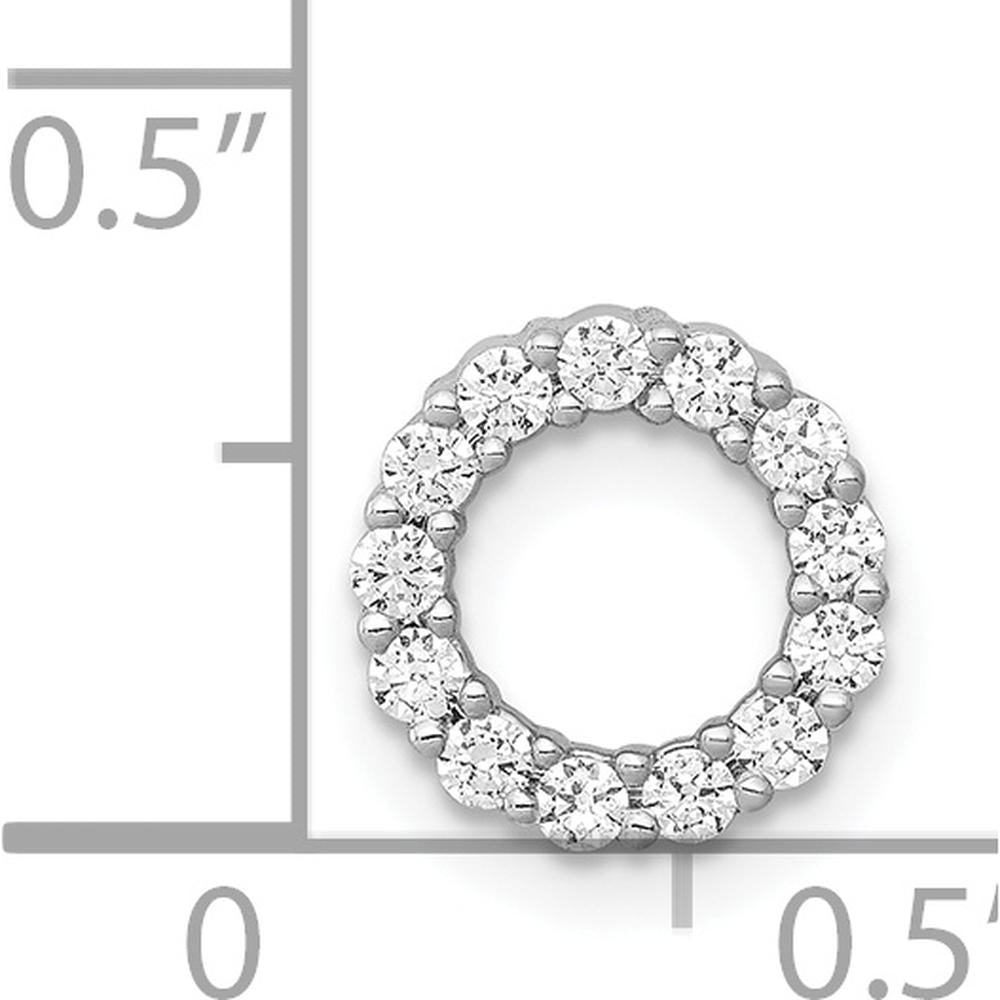 14K White Gold Diamond Circle Chain Slide with 1/4 Carat Round Diamonds by Monteluci Fine Jewelry