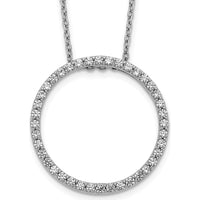14K White Gold Diamond Circle Necklace - 0.625 Carat Total Diamond Weight by Monteluci Fine Jewelry