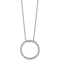 14K White Gold Diamond Circle Necklace - 0.625 Carat Total Diamond Weight by Monteluci Fine Jewelry