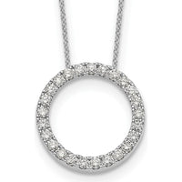 14K White Gold Diamond Circle Necklace with 25 Round Diamonds - 1.00 Carat Total Diamond Weight by Monteluci Fine Jewelry