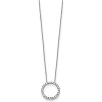 14K White Gold Diamond Circle Pendant Necklace - 1/2 Carat Total Diamond Weight by Monteluci Fine Jewelry