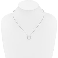 14K White Gold Diamond Circle Pendant Necklace - 1/2 Carat Total Diamond Weight by Monteluci Fine Jewelry