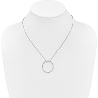 14K White Gold Diamond Circle Pendant Necklace - 3/4 Carat Total Diamond Weight by Monteluci Fine Jewelry
