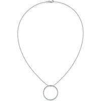 14K White Gold Diamond Circle Pendant Necklace - 3/4 Carat Total Diamond Weight by Monteluci Fine Jewelry