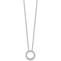 14K White Gold Diamond Circle Pendant Necklace with 0.25 Carats of Round Diamonds - 18 Inches by Monteluci Fine Jewelry