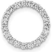 14K White Gold Diamond Circle Pendant with 19 Round Diamonds - 0.38 Carat Total Diamond Weight by Monteluci Fine Jewelry