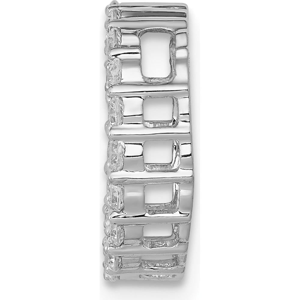 14K White Gold Diamond Circle Pendant with 19 Round Diamonds - 0.38 Carat Total Diamond Weight by Monteluci Fine Jewelry