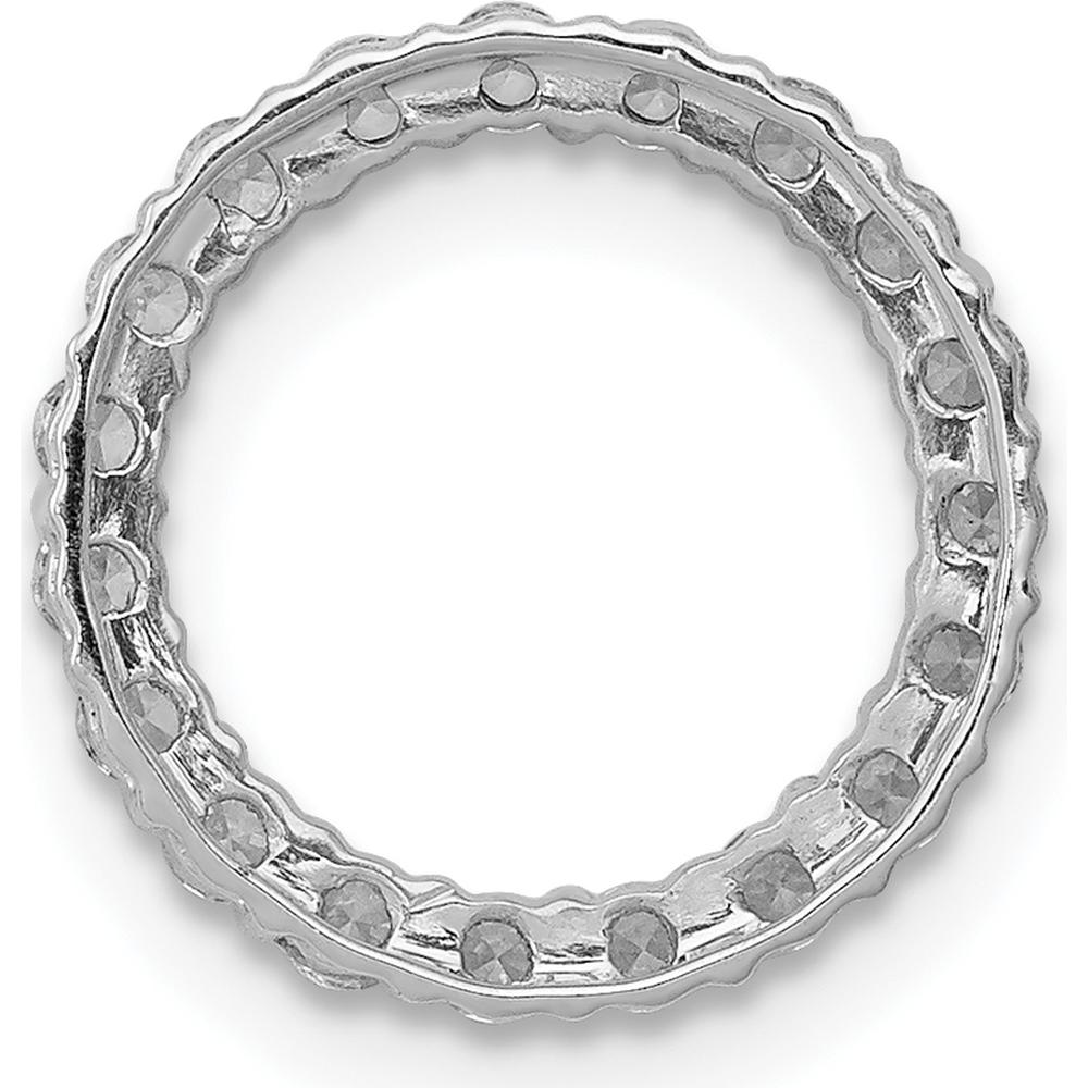 14K White Gold Diamond Circle Pendant with 19 Round Diamonds - 0.38 Carat Total Diamond Weight by Monteluci Fine Jewelry