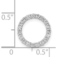 14K White Gold Diamond Circle Pendant with 19 Round Diamonds - 0.38 Carat Total Diamond Weight by Monteluci Fine Jewelry