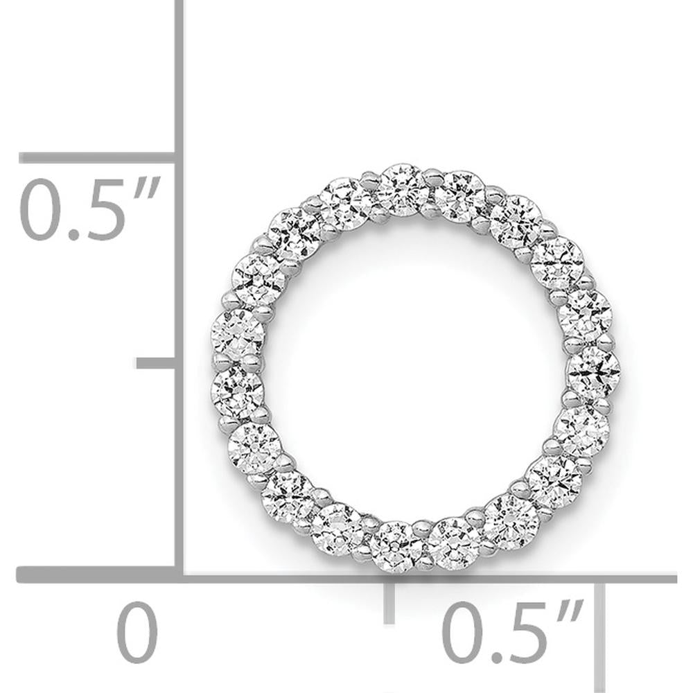 14K White Gold Diamond Circle Pendant with 19 Round Diamonds - 0.38 Carat Total Diamond Weight by Monteluci Fine Jewelry
