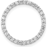 14K White Gold Diamond Circle Pendant with 31 Round Diamonds - 0.012 Carat Total Diamond Weight by Monteluci Fine Jewelry