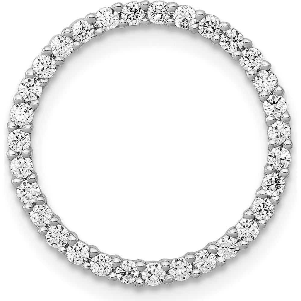 14K White Gold Diamond Circle Pendant with 31 Round Diamonds - 0.012 Carat Total Diamond Weight by Monteluci Fine Jewelry