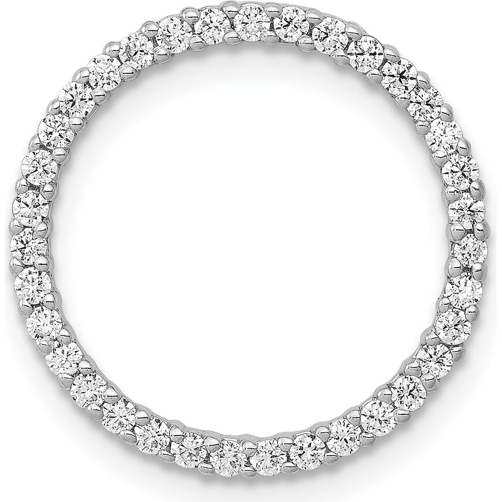 14K White Gold Diamond Circle Pendant with 35 Round Diamonds - 1/3 Carat Total Diamond Weight by Monteluci Fine Jewelry