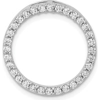 14K White Gold Diamond Circle Slide Pendant with 1/2 Carat Round Diamonds - 32 Diamonds in Total by Monteluci Fine Jewelry