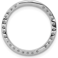 14K White Gold Diamond Circle Slide Pendant with 1/2 Carat Round Diamonds - 32 Diamonds in Total by Monteluci Fine Jewelry
