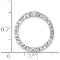 14K White Gold Diamond Circle Slide Pendant with 1/2 Carat Round Diamonds - 32 Diamonds in Total by Monteluci Fine Jewelry