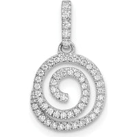 14K White Gold Diamond Circle Swirl Pendant - 1/5 Carat Total Diamond Weight by Oro Pregiato