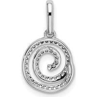 14K White Gold Diamond Circle Swirl Pendant - 1/5 Carat Total Diamond Weight by Oro Pregiato