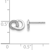 14K White Gold Diamond Circles Post Earrings with Natural Round Diamonds - 0.01 Carat Total Diamond Weight by Monteluci Fine Jewelry
