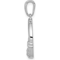 14K White Gold Diamond Claddagh Circle Pendant with 9 Round Diamonds - 0.0178 Carat Total Diamond Weight by Monteluci Fine Jewelry