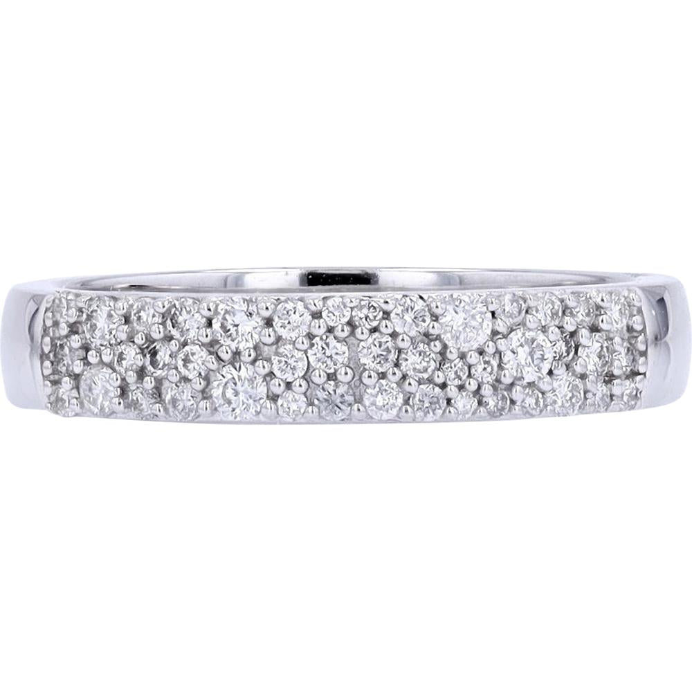 14K White Gold Diamond Cluster Band by Vera Wang with Round Diamonds - 0.33 Carat Total Diamond Weight