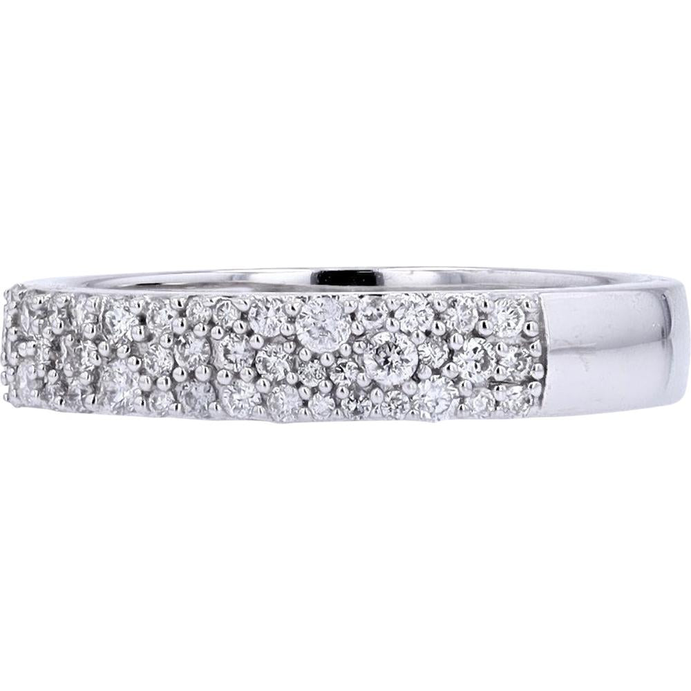 14K White Gold Diamond Cluster Band by Vera Wang with Round Diamonds - 0.33 Carat Total Diamond Weight