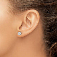 14K White Gold Diamond Cluster Button Screwback Earrings - 0.18 Carat Total Diamond Weight by Monteluci Fine Jewelry