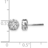 14K White Gold Diamond Cluster Button Screwback Earrings - 0.18 Carat Total Diamond Weight by Monteluci Fine Jewelry