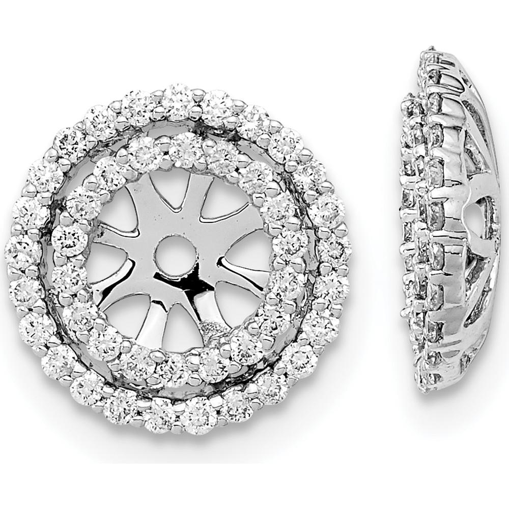14K White Gold Diamond Cluster Earring Jackets - 0.005 Carat Total Diamond Weight by Oro Pregiato