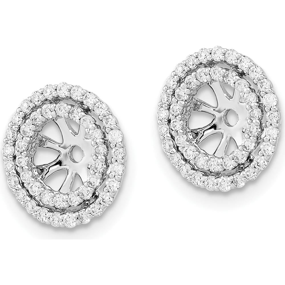 14K White Gold Diamond Cluster Earring Jackets - 0.005 Carat Total Diamond Weight by Oro Pregiato