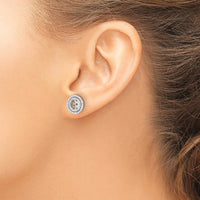 14K White Gold Diamond Cluster Earring Jackets - 0.005 Carat Total Diamond Weight by Oro Pregiato