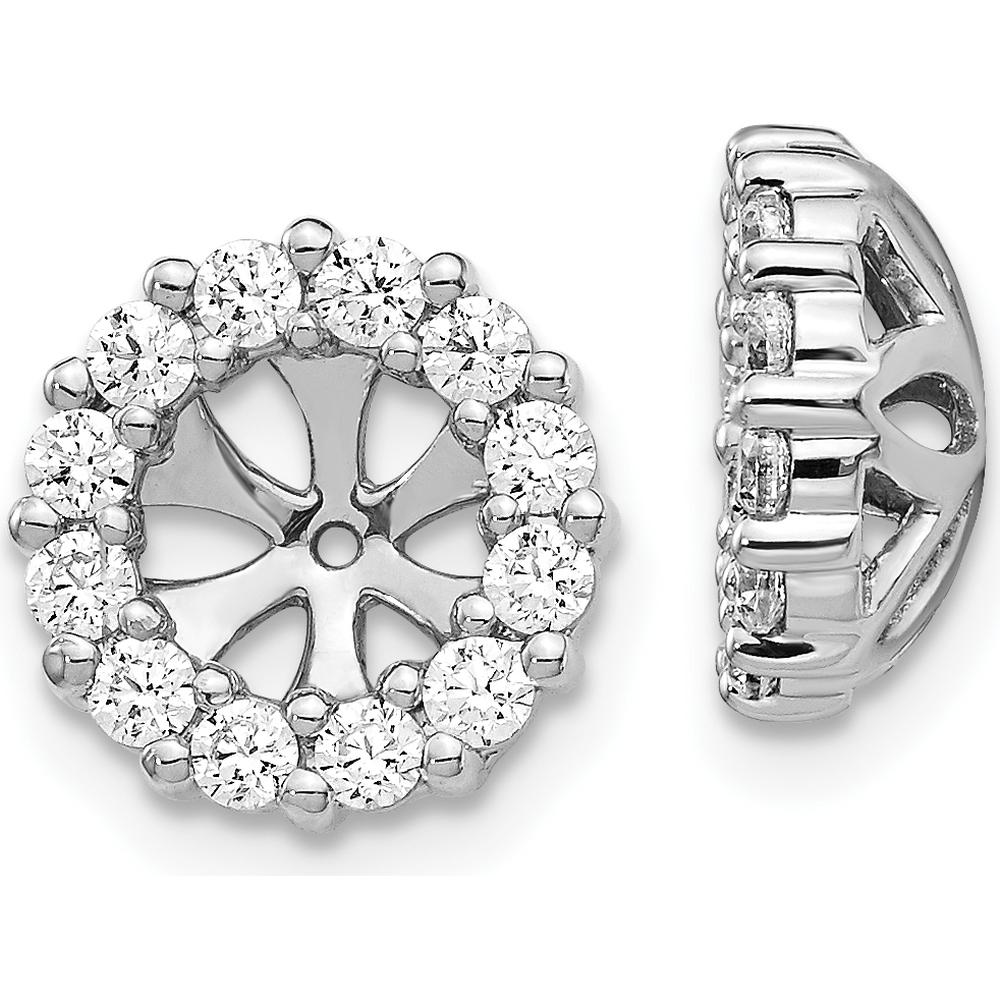 14K White Gold Diamond Cluster Earring Jackets - 0.03 Carats Total Diamond Weight by Monteluci Fine Jewelry